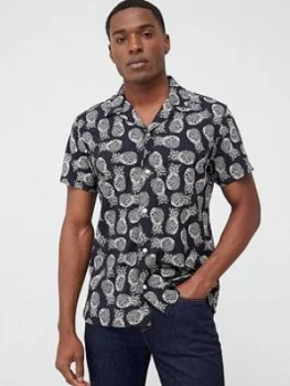 Image of Selected Selected Homme Printed Short Sleeve Shirt