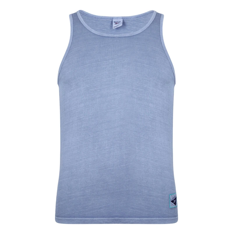 Image of Reebok Les Mills Natural Dye Tank Top Mens Vest - Blue Blue XS