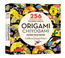 Image of origami chiyogami paper pack book 256 double sided folding sheets includes