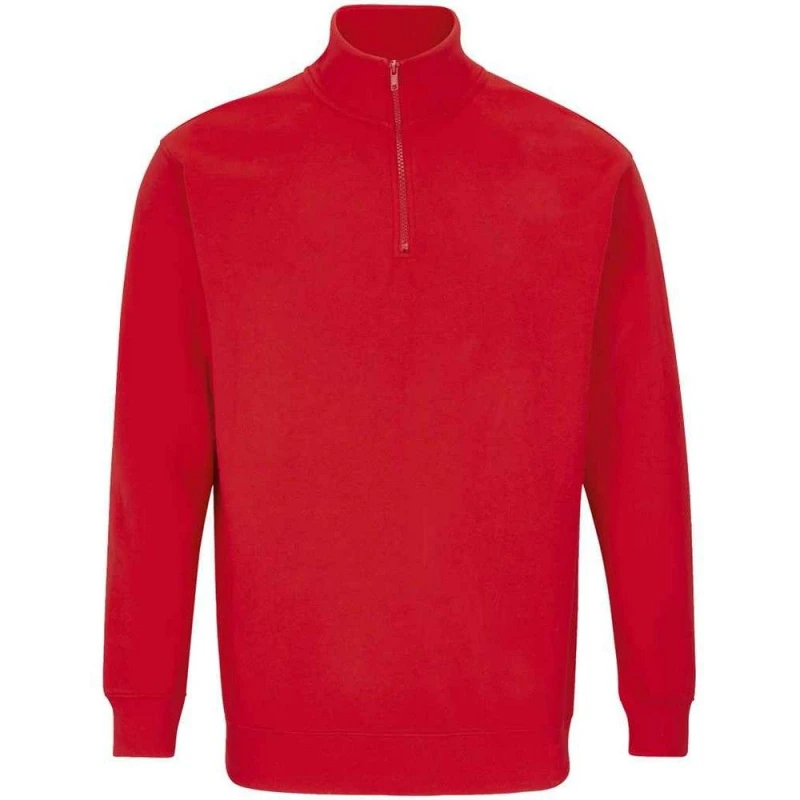 Image of SOL'S Mens Conrad Quarter Zip Sweatshirt in Light Red Size: XS Light Red Male XS