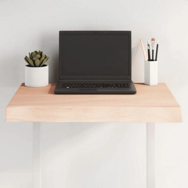 Image of Vidaxl Table Top 60X60X6cm Untreated Solid Wood Oak Live Edge, Brown 363871