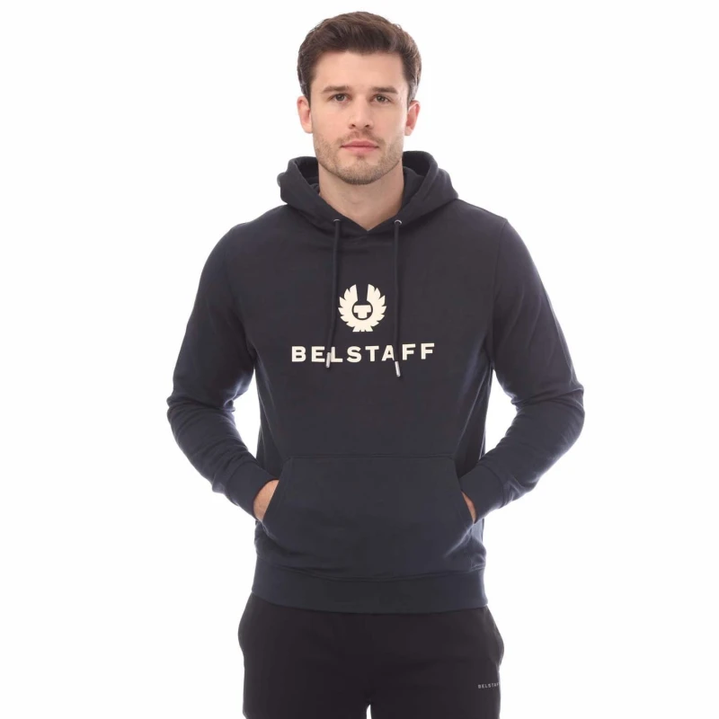 Image of Belstaff Mens Signature Hoodie In Dark Ink