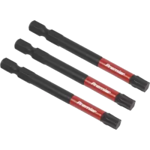 image of Sealey Impact Power Tool Torx Screwdriver Bits T40 75mm Pack of 3