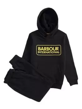 Image of Barbour International Boys Staple Tracksuit - Black, Size Age: 14-15 Years