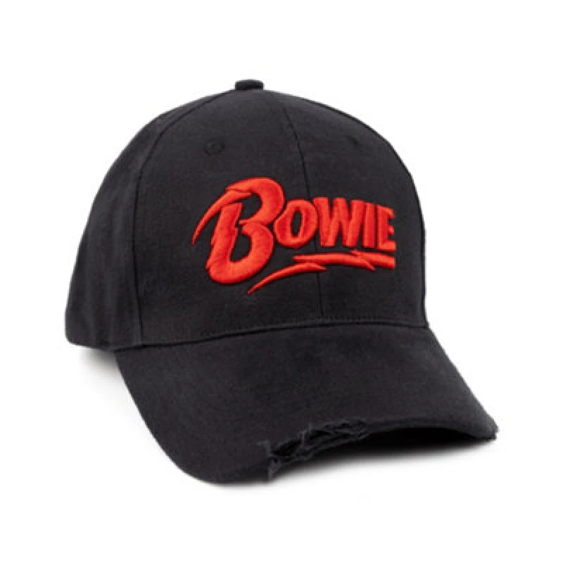 Image of David Bowie David Bowie Adjustable Curved Peak Cap in Black One Size Unisex 5056549000396