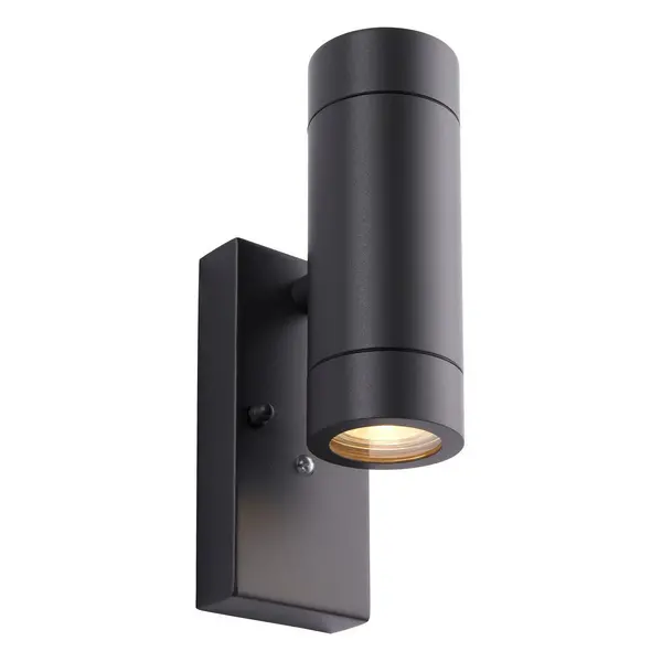 image of Palin Outdoor Up Down Wall Lamp 2 Light Anthracite Grey IP44