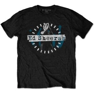 Ed Sheeran - Dashed Stage Photo Mens X-Large T-Shirt - Black