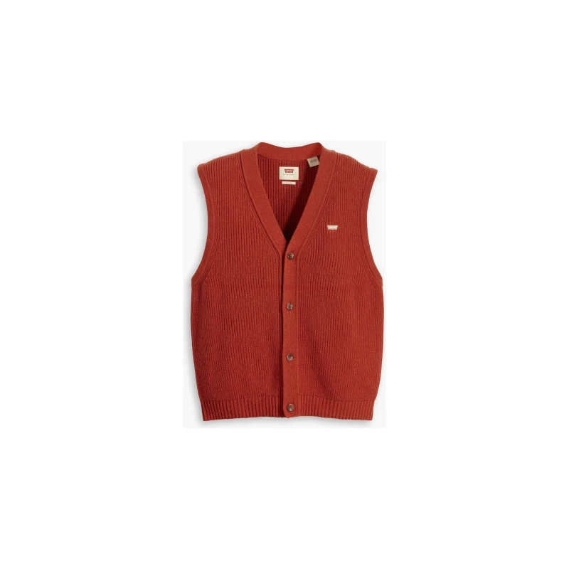 Image of Levis RINCON BUTTON DOWN VEST ROOIBO - Orange Orange XS