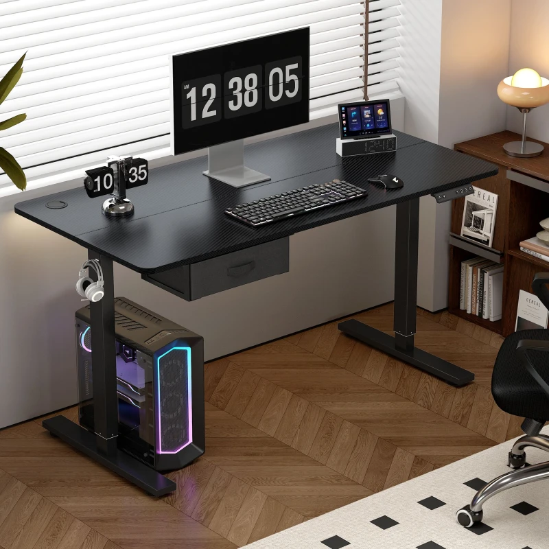 Image of MCC Direct Electric Desk Height Adjustable Standing/Sitting Computer Desk 100cm in Black Unisex
