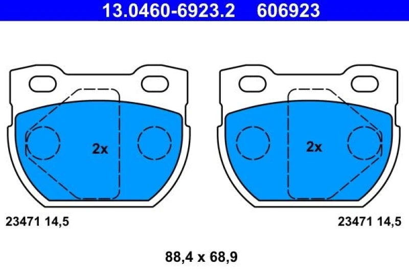 Image of ATE 13.0460-6923.2 Brake pad set excl. wear warning contact Brake Pad Set,disc brake (402)