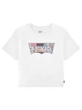 Image of Levis Girls Meet And Greet Organic T-Shirt - White, Size Age: 6 Years, Women
