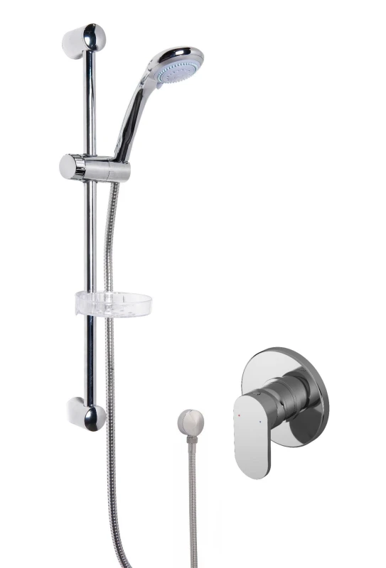Image of Balterley Concealed Round Manual Valve Multi Function Handset Slide Rail Silver