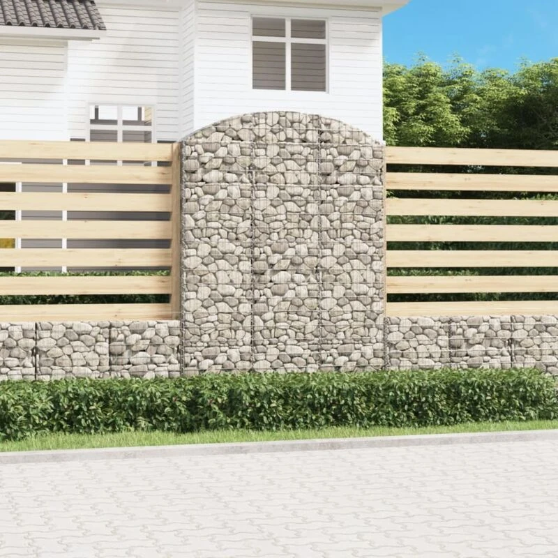 Image of VIDAXL Arched Gabion Basket 150x30x200/220cm Galvanised Iron Vidaxl 8720845651138
