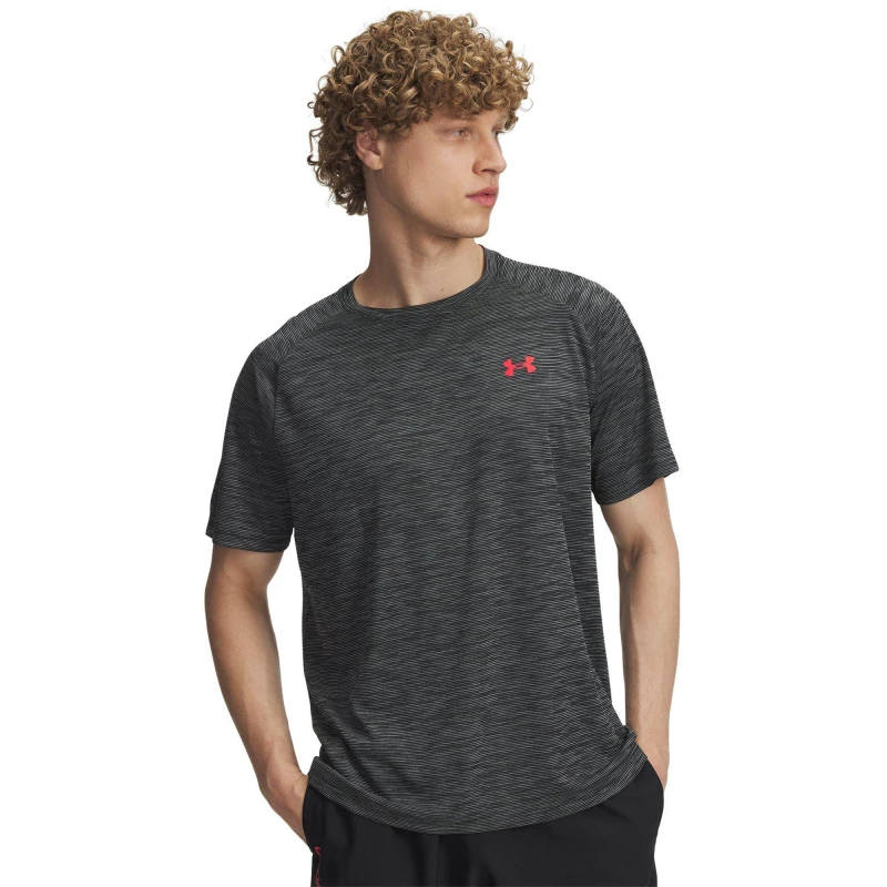 Image of Under Armour Tech 2.0 Short Sleeve T-Shirt Mens Black/Racer Red male XS