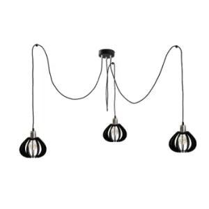 Image of Gemma Cluster Pendant Ceiling Light Black, Gold, 3x E27
