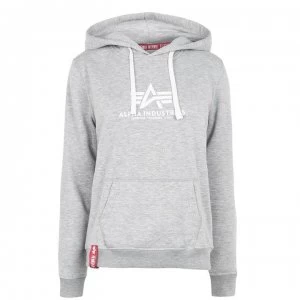 Image of Alpha Industries Logo Hoodie - Grey