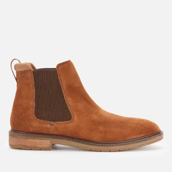 Image of Clarks Mens Clarkdale Hall Suede Chelsea Boots - Cognac - UK 11