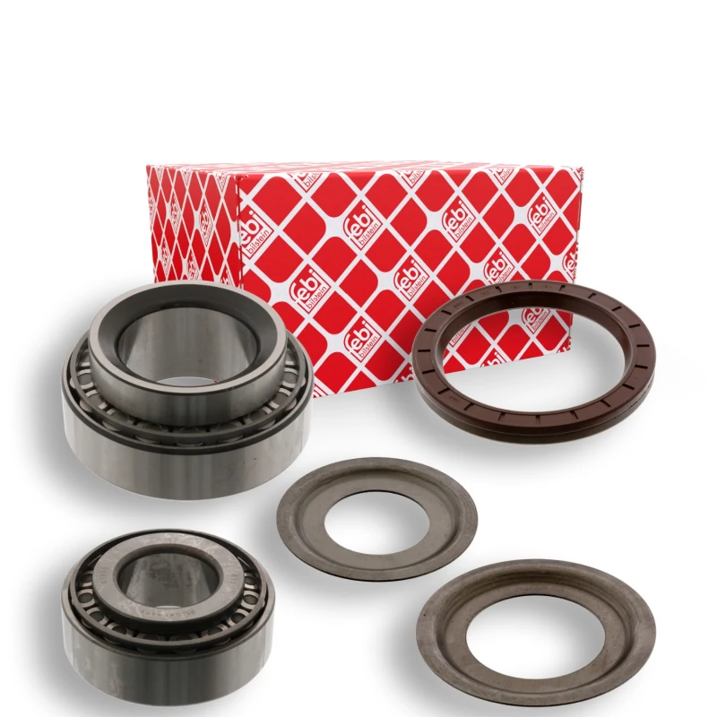 Image of FEBI BILSTEIN 11345 Wheel bearing kit Front Axle Right, with ABS sensor ring Wheel Bearing Kit (654)