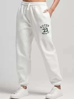 Image of Superdry Vintage College Jogger - White, Size 10, Women