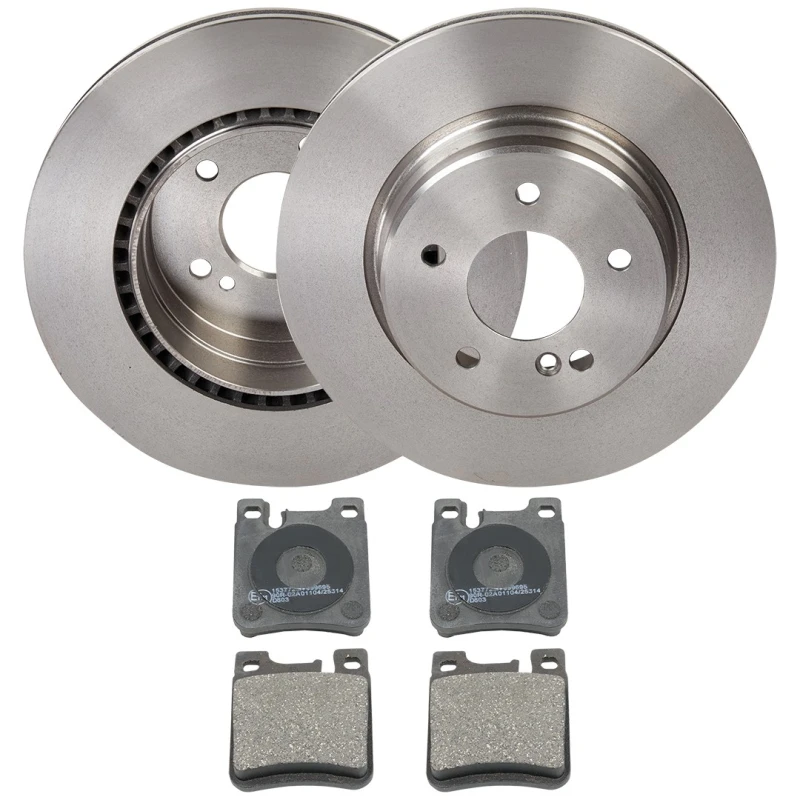 Image of RIDEX 3405B1849 Brake disc and pads set Rear Axle, Brake Disc Type: internally vented, prepared for wear warning indicator Brake Set,disc brakes (340