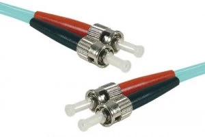 Image of 1m Fibre Duplex Om3 50 125 Stst Aqua
