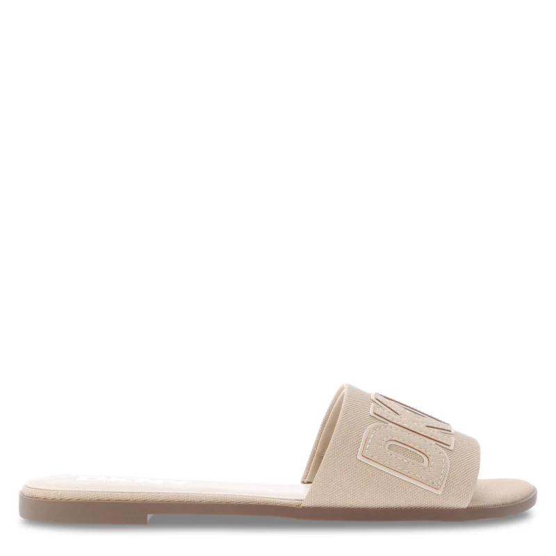 Image of DKNY Willow Flat Sliders Flat Sandals UK 4 Beige 01462404240