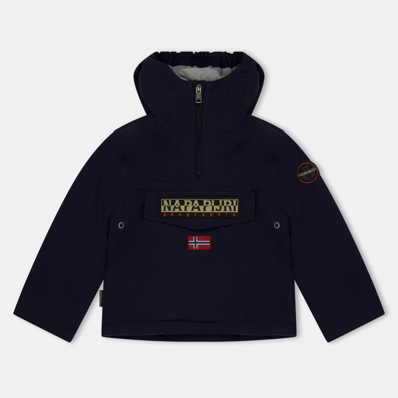 Image of Napapijri Kids Napa Rainforest Waterproof Half-Zip Rain Anorak Blue Marine 176 male 6Y