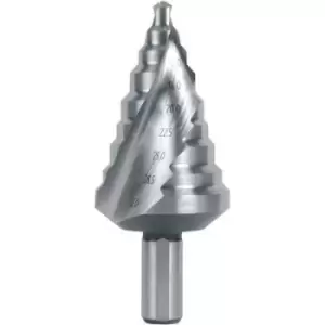 image of RUKO 101096 Step drill bit 6 - 32mm HSS Total length 76mm Triangular shank