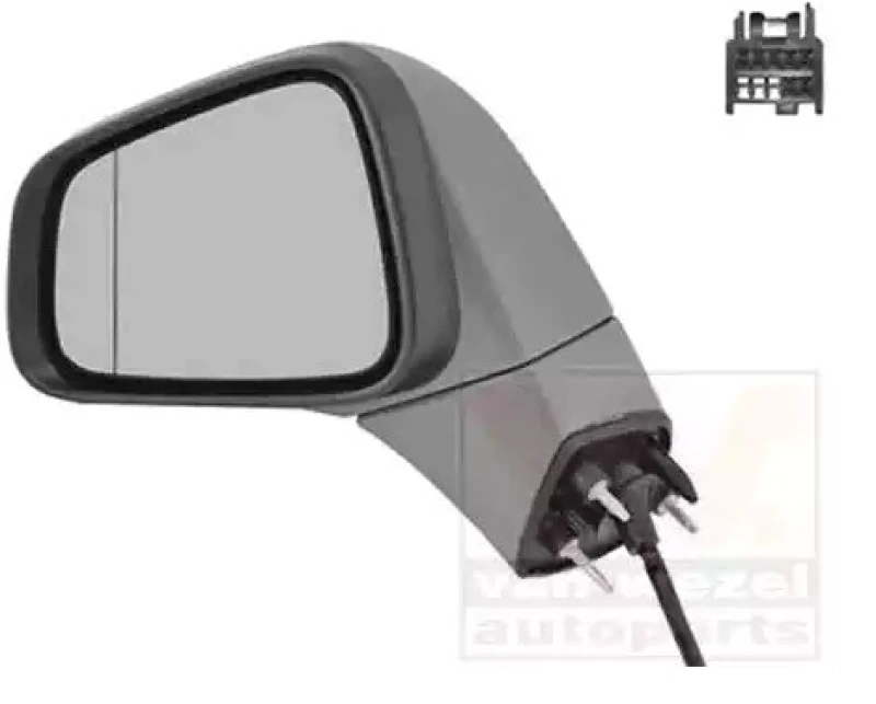 Image of VAN WEZEL 3775817 Wing mirror * HAGUS * Left, Heatable, primed Outside Mirror (50)