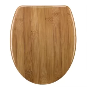 image of Soft Close Toilet Seat Duroplastic Quick Release for Easy Clean Antibacterial Bathroom Toilet Lid Different Designs Universal Modern Durable Bamboo