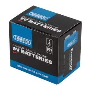 Image of Draper PowerUP 03981 Ultra Alkaline 9V Batteries (Pack of 4)