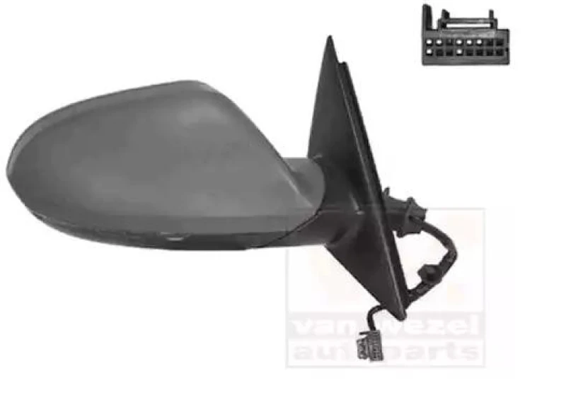 Image of VAN WEZEL 0342808 Wing mirror * HAGUS * Right, Heatable, primed Outside Mirror (50)