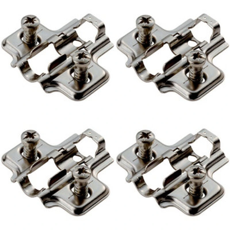 Image of Loops 4x Mounting Plate for Soft Close Hinges with Euro Screw Bright Zinc Plated Multi