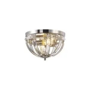Image of Vestal Round Flush, 2 Light E27, Polished Nickel