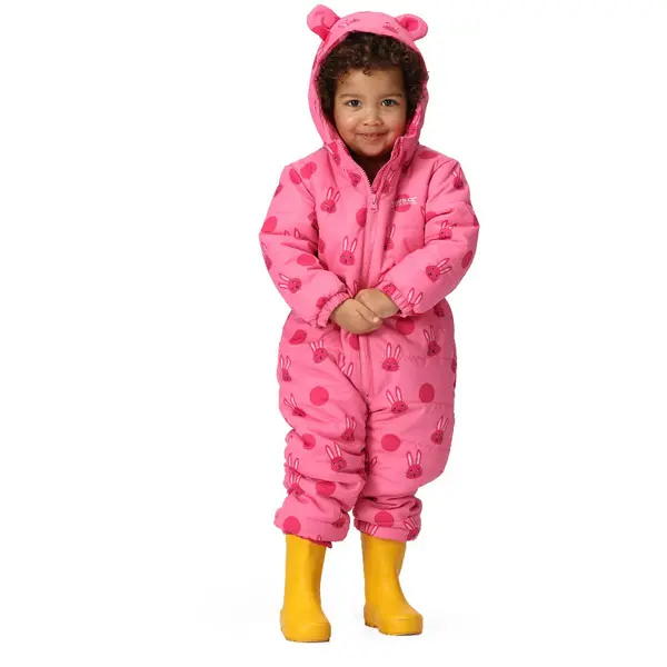 Image of Regatta Girls Penrose Water Repellent Insulated Snow Suit 24-36 Months (92-98cm) Pretty Pink RKN130G-BRI-24