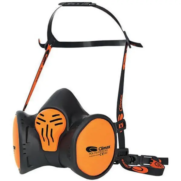 Image of Climax Climax Ffa2p3 Maintenance Free Half Mask Black/Orange CXPCX720