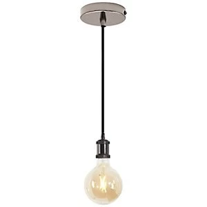 Image of 4lite WiZ Smart Blackened Silver Pendant with G125 E27 Vintage Lamp