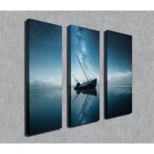 Image of CU04 Multicolor Decorative Canvas Painting (3 Pieces)