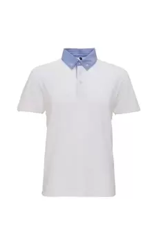 image of Chambray Button Down Collar Polo