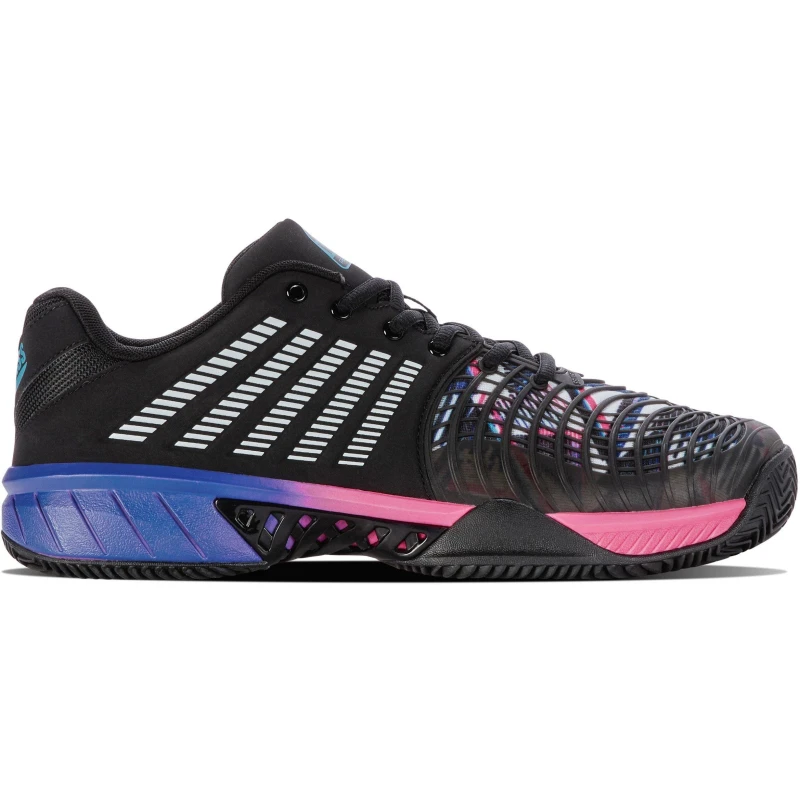 Image of K-Swiss Mens Express Light 3 Padel Lace Up Padel Trainers Blk/Blue/Pink male 9 (43)