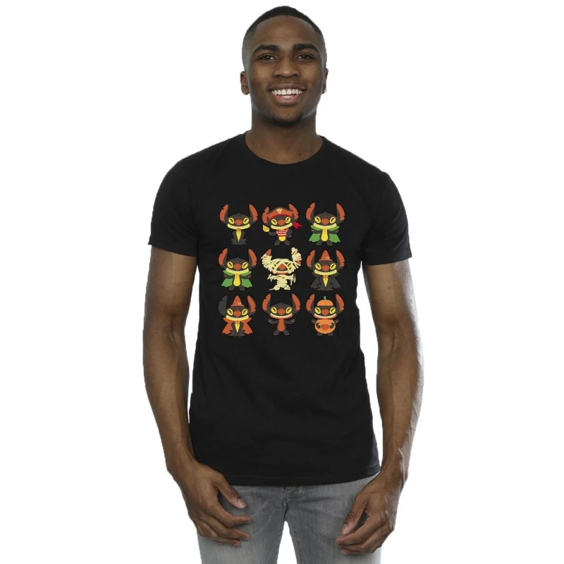 Image of Disney Men Lilo & Stitch Halloween Costumes T-Shirt in Black Size: Small Black S Male 5063283784239