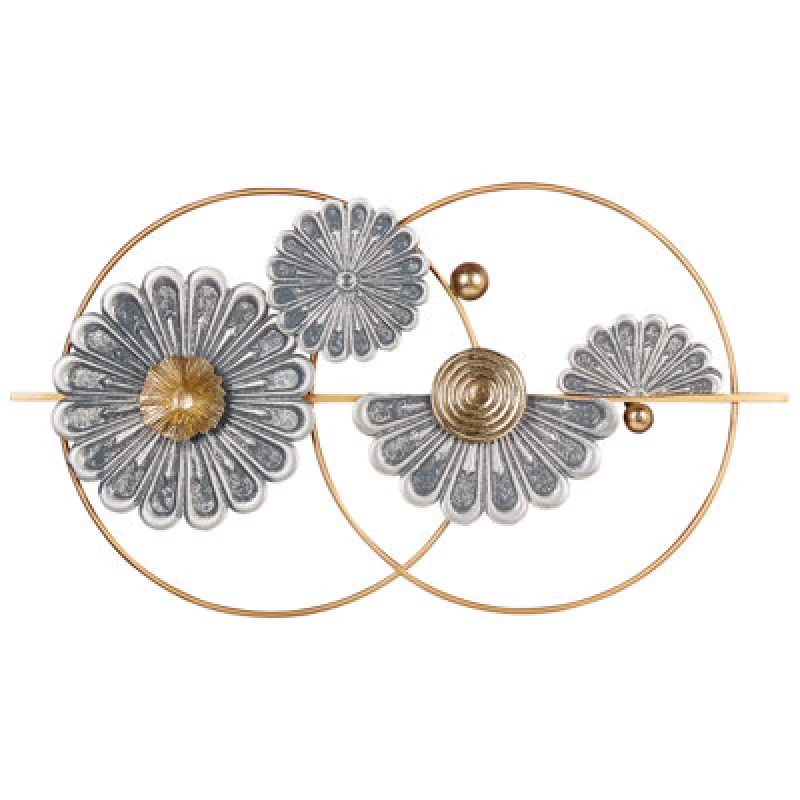 Image of Beliani Wall Decor Flower Promethium Metal 51cm Gold
