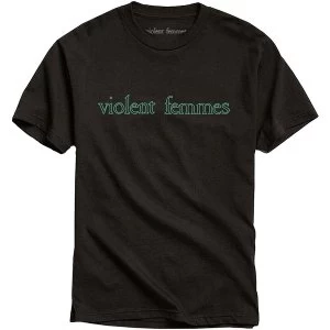 Image of Violent Femmes - Green Vintage Logo Unisex Large T-Shirt - Black