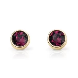 image of JG Signature Gold Plated Silver February Birthstone Crystal Stud Earrings