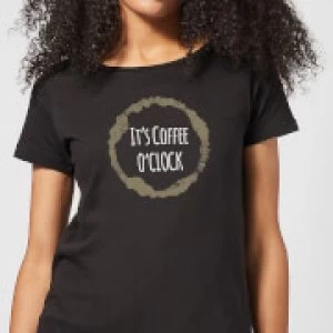 Image of It's Coffee O'Clock Womens T-Shirt - Black - 3XL - Black