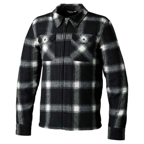 Image of RST Brushed CETextile Shirt Men Black White Check Size 38