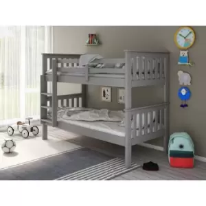 Image of Bedmaster - Carra Bunk Bed Grey With Orthopaedic Mattresses