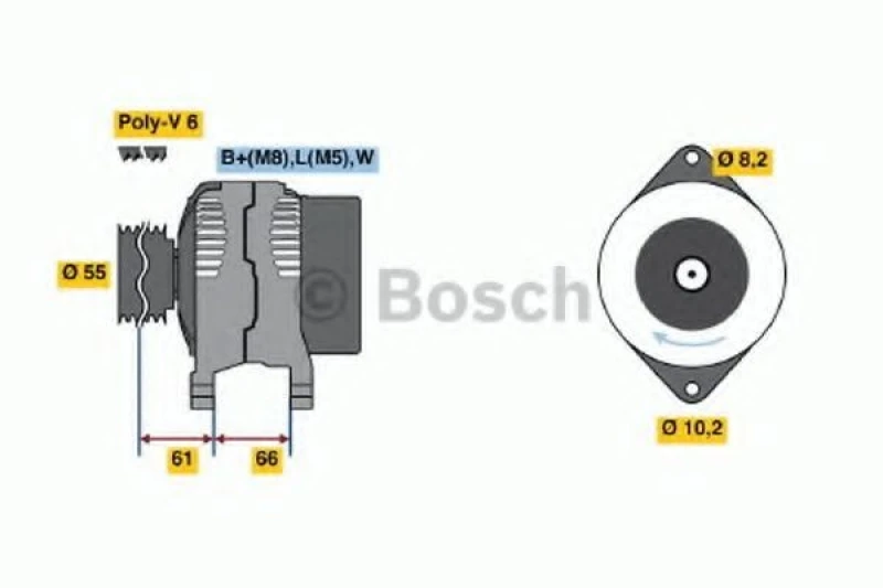 Image of Alternator Bosch 0 986 042 031