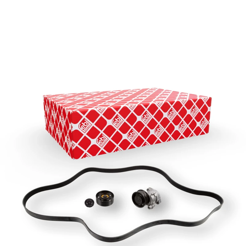 Image of FEBI BILSTEIN 30418 V-ribbed belt set with tensioner element V-Ribbed Belt Set (542)