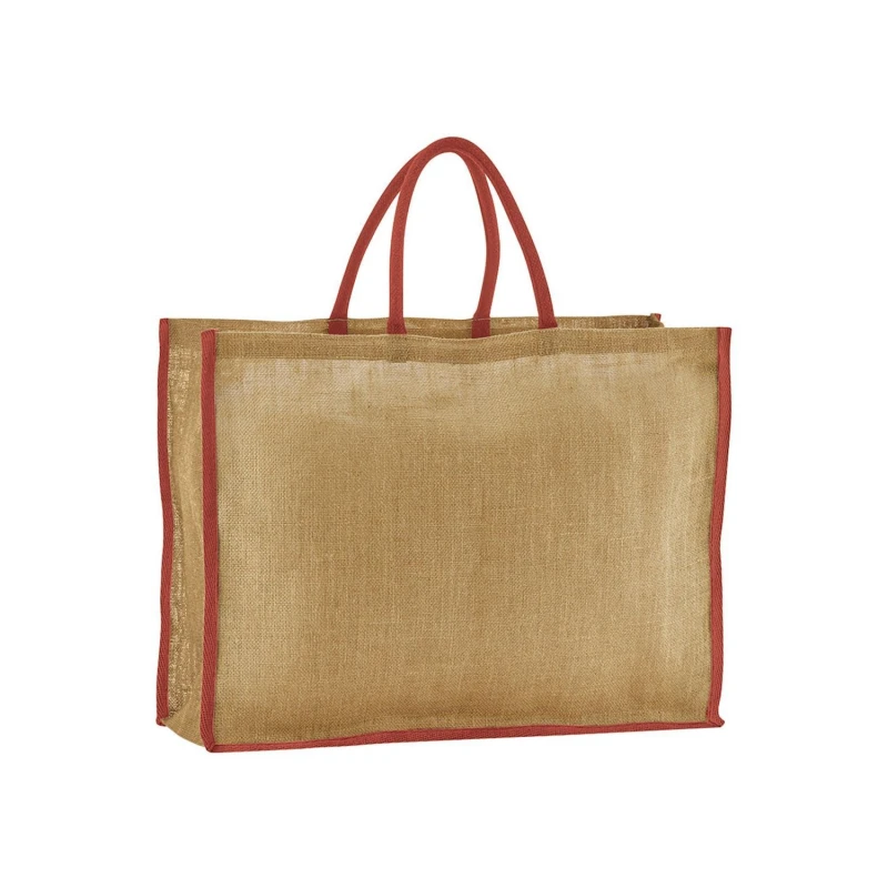 Image of Westford Mill Womens Contrast Starched Jute Tote Bag in Tan Tan Female One Size